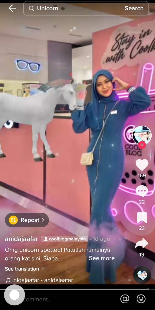 AR generated unicorn sighted at Coolblog outlet opening in Malaysia ...
